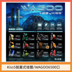 WAGOO哇酷Kiss5 6500口拋棄式 | 自由混搭雙口味 | 雙芯組合