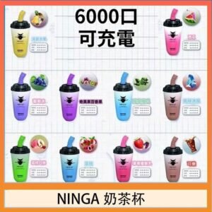 NINGA奶茶杯可充电一次性電子煙6000口
